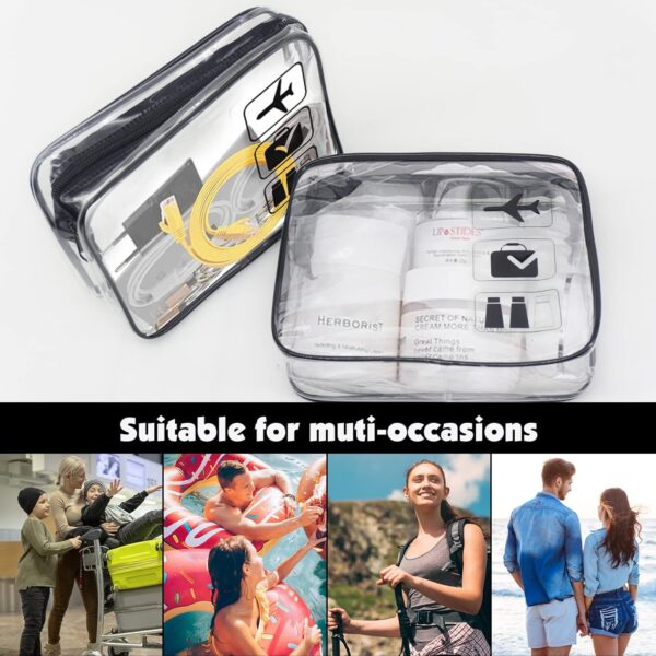 2 Pack TSA Approved Toiletry Liquids Bag, Travel Clear Toiletry Bag with Zipper and TSA Aviation Logo, Carry-on Travel Accessories | Quart Size | Cosmetic Pouch Makeup Travel Bags for Women/Men - Image 5