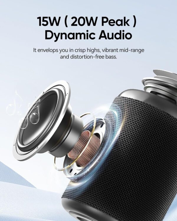 Portable Bluetooth Speaker with Lights,Powerful Crystal Clear Sound,IPX5 Waterproof,All Day Playtime,AUX&TF-Card Input,Bluetooth 5.3,TWS Paring,Small Wireless Speaker for Outdoor,Gift Ideas - Image 2
