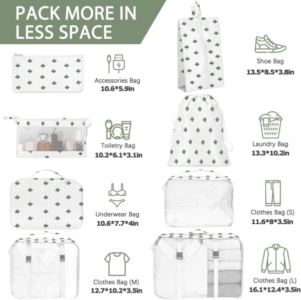 KPX Packing Cubes for Travel, Travel Luggage Packing Organizers, Travel Accessories Large Toiletries Bag for Clothes Shoes Cosmetics Toiletries - Image 2
