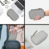 sansheng Electronics Accessories Organizer Pouch Bag, 2Pack Travel Universal Organizer for Cable, Charger, Phone, SD Card, Business Travel Gadget Bag with Zipper(Grey and Pink) - Image 6