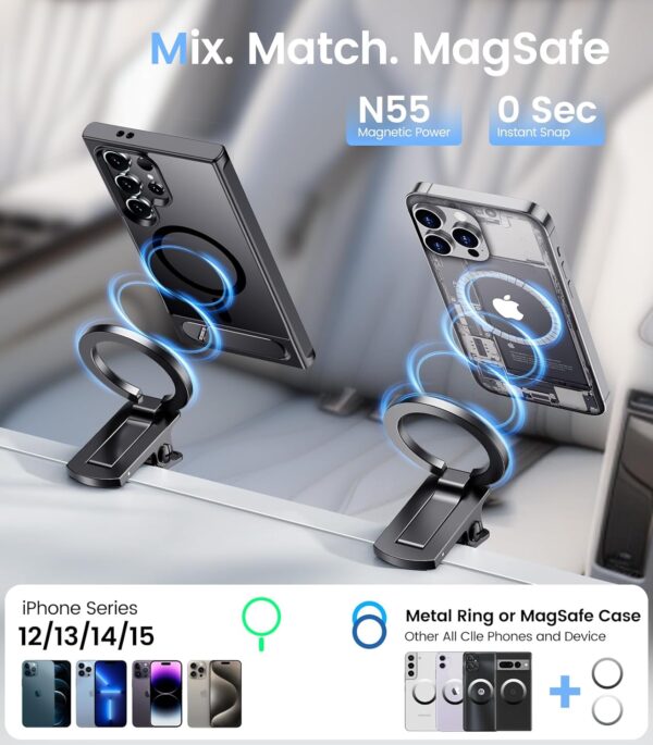 WAVELIFE Travel Essentials for MagSafe Airplane Phone Holder, Universal Hands-Free Plane Phone Holder Travel Essentials, Portable Travel Accessories for iPhone 15/14/13/12 & Magsafe Case - Image 2