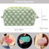 PAZIMIIK Checkered Makeup Bag for Purse Portable Zipper Make Up Pouch Small Cosmetic Case for Travel Accessories (2PCS Light Green) - Image 4