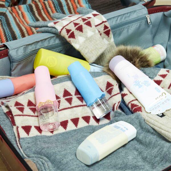 Travel Bottle Covers for Toiletries Containers,8 pack Silicone Sleeve for Travel Toiletry Bottles,Stretching Travel Accessories for Shampoo Lotion(Multi-Color4) - Image 5