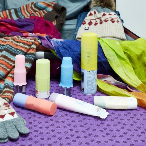 Travel Bottle Covers for Toiletries Containers,8 pack Silicone Sleeve for Travel Toiletry Bottles,Stretching Travel Accessories for Shampoo Lotion(Multi-Color4) - Image 6