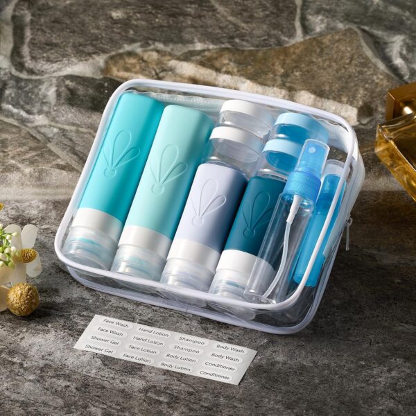INSFIT Silicone Travel Bottles Set, 17 Pack Travel Size Toiletries, Leakproof Travel Bottles for Toiletries, Travel Accessories for Women, Airplane Travel Essentials, Travel Containers for Toiletries - Image 6