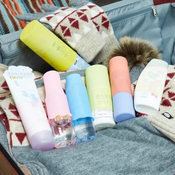 Travel Bottle Covers for Toiletries Containers,8 pack Silicone Sleeve for Travel Toiletry Bottles,Stretching Travel Accessories for Shampoo Lotion(Multi-Color4) - Image 4