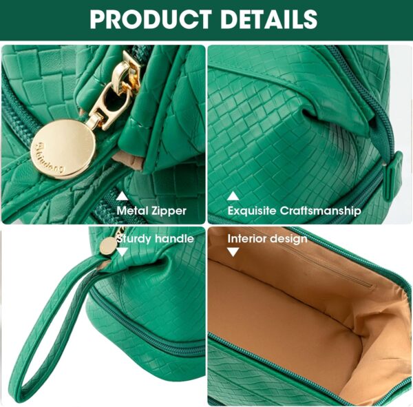 Abiudeng Large Makeup Bag,Waterproof Cosmetic Bag,Make up Travel Bag Essentials,Cute Travel Toiletry Bag for Women Makeup Bag Organizer with Bottom Pouch,Travel Size Toiletries Bag for Women - Image 6