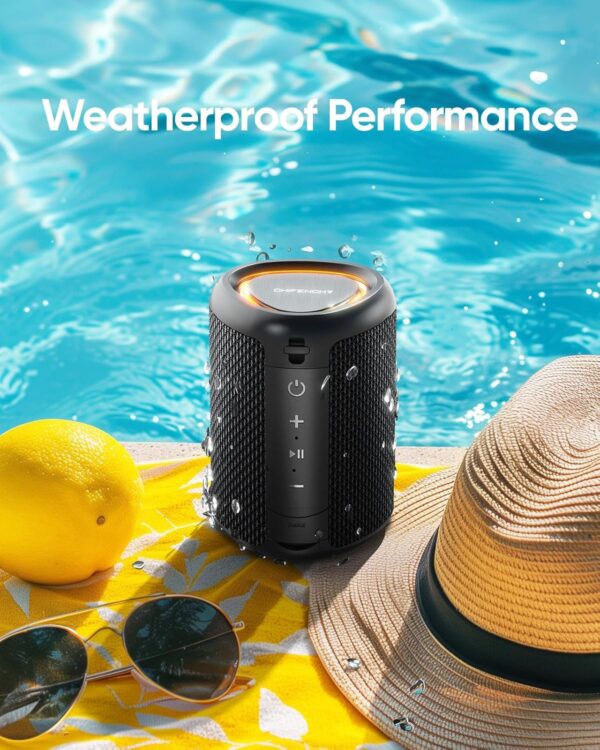 Portable Bluetooth Speaker with Lights,Powerful Crystal Clear Sound,IPX5 Waterproof,All Day Playtime,AUX&TF-Card Input,Bluetooth 5.3,TWS Paring,Small Wireless Speaker for Outdoor,Gift Ideas - Image 7