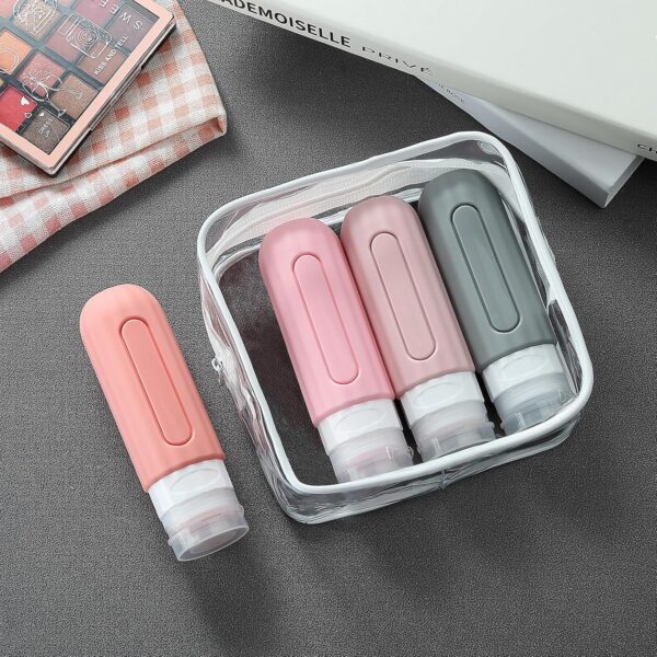 16 Pack Travel Bottles Set for Toiletries, Leakproof Travel Containers for Toiletries TSA Approved Silicone Travel Accessories Squeezable Refillable 3oz for Shampoo Conditioner Lotion - Image 4