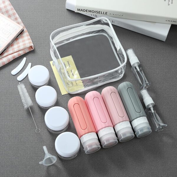 16 Pack Travel Bottles Set for Toiletries, Leakproof Travel Containers for Toiletries TSA Approved Silicone Travel Accessories Squeezable Refillable 3oz for Shampoo Conditioner Lotion - Image 8