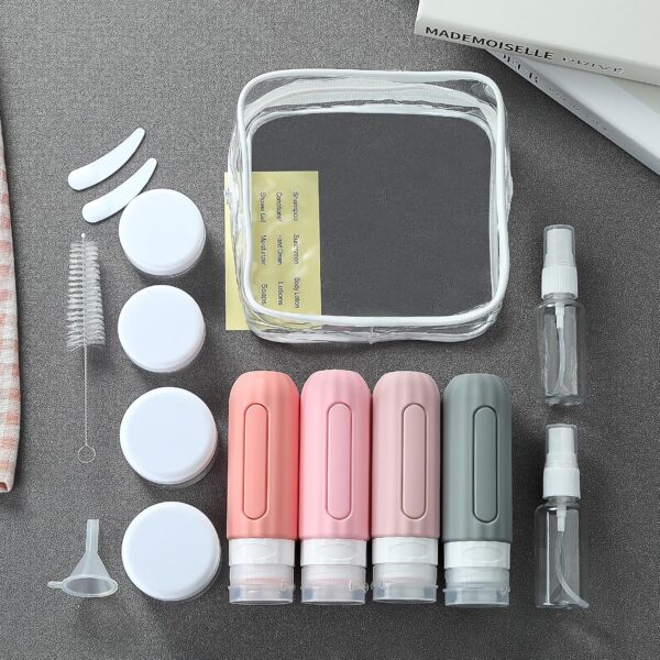 16 Pack Travel Bottles Set for Toiletries, Leakproof Travel Containers for Toiletries TSA Approved Silicone Travel Accessories Squeezable Refillable 3oz for Shampoo Conditioner Lotion - Image 7