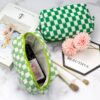 PAZIMIIK Checkered Makeup Bag for Purse Portable Zipper Make Up Pouch Small Cosmetic Case for Travel Accessories (2PCS Light Green) - Image 3