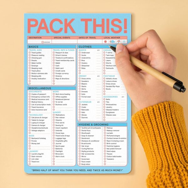 Knock Knock Pack This Pad (Pastel Version) - Packing List Pad & Travel Accessories, 6 x 9-inches - Image 5