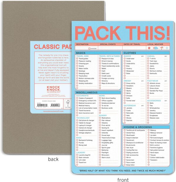 Knock Knock Pack This Pad (Pastel Version) - Packing List Pad & Travel Accessories, 6 x 9-inches - Image 2