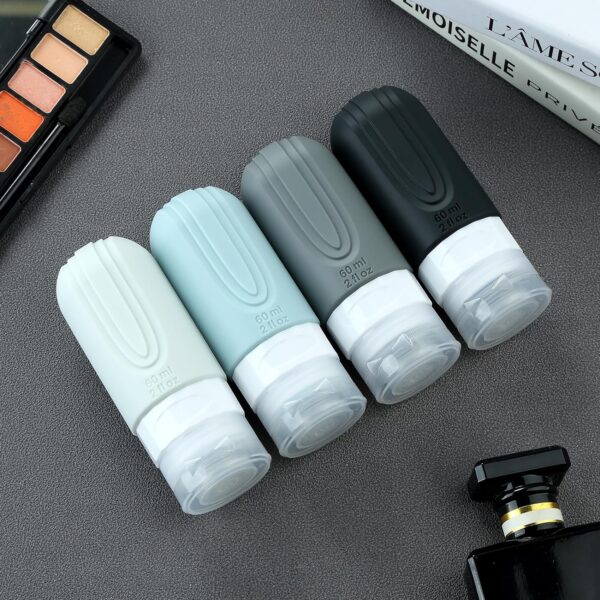 Travel Bottles for Toiletries, Tsa Approved 2oz Travel size Bottles, BPA Free Leak Proof Travel Toiletry Containers, Refillable Travel Accessories with Toiletry Bag for Shampoo Liquid (4 Pack) - Image 5