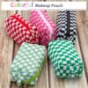 PAZIMIIK Checkered Makeup Bag for Purse Portable Zipper Make Up Pouch Small Cosmetic Case for Travel Accessories (2PCS Light Green) - Image 5
